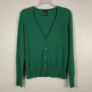 Theory V Neck Button Down Cardigan 100% Cashmere